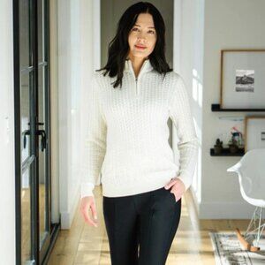 KJUS Women's Bone White Cashmere Luxe Half-Zip Sweater - XS